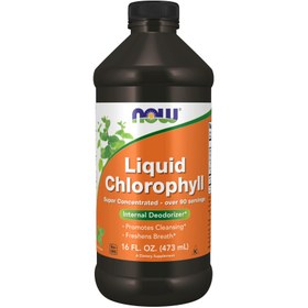 تصویر مکمل کلروفیل مایع برند NOW با طعم نعناع 473 میل اصل LIQUID CHLOROPHYLL NOW