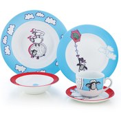 تصویر سرویس چینی زرین 1 نفره کودک بره ناقلا (5 پارچه) Zarin Iran ItaliaF Shunthesheep 5 Pieces Porcelain Kid Dinnerware Set