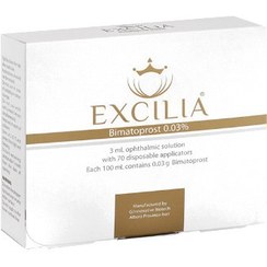 تصویر محلول تقویت کننده و محرک رشد مژه استریل اکسیلیا Excilia Bimatoprost Ophthalmic Topical Solution