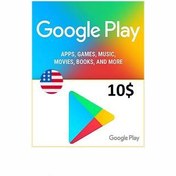 تصویر گیفت کارت Google Play آمریکا 10 دلاری 