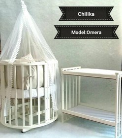 تصویر گهواره چوبی کودک ۶ کاره سلیکا 