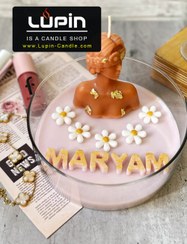 تصویر شمع شیشه ای دست ساز ناتالی 