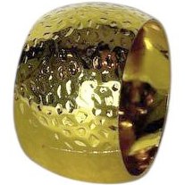 تصویر حلقه دستمال سفره فلزی چکش‌کاری طلایی | اکسسوری لوکس میز پذیرایی 