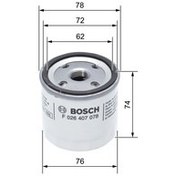 تصویر فیلتر روغن FORD FOCUS FIESTA 1998> MONDEO 2007> OIL FILTER | F026407078 EM5G 6714 AA Bosch 