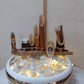 تصویر آبنما رومیزی دکوری بامبو مدل نیلوفر 