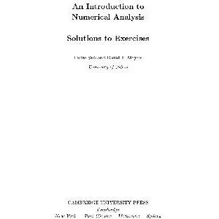خرید و قیمت An Introduction to Numerical Analysis - Solutions | ترب