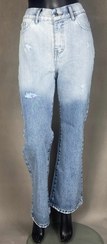 تصویر شلوار جین نیم بگ ابی 2 رنگ کد 300 - 40 