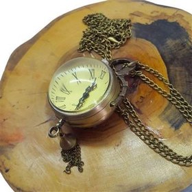 تصویر ساعت جیبی طرح کلاسیک ذره بینی گردنبندی 
