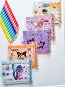 تصویر دفتر کلاسوری کارن ۶ حلقه دکمه دار و جلد شفاف 