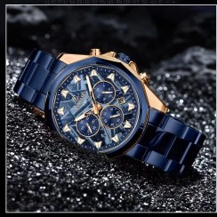 تصویر ساعت مردانه ریوارد مدل 812052 بند استیل سه موتوره 