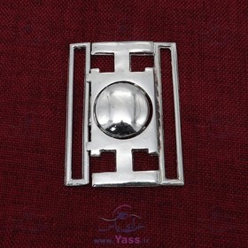 تصویر سگک جفتی فلزی نقره ای 