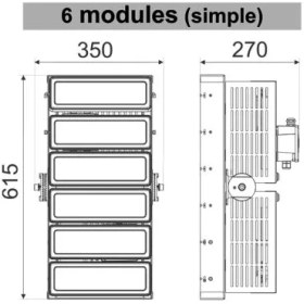 تصویر پروژکتور LED ماتریس 1×6 توان 500 وات گلنور 