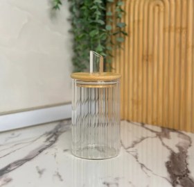 تصویر شکرریز پیرکس درب بامبو راه راه گرد 