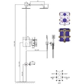 تصویر باکس شیر توکار B البرز روز (حمام تیپ ۲، ۳ و ۴) Alborzrooz built-in bath mixer