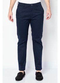 تصویر شلوار چینی مردانه با فیت معمولی و رنگ یکدست، آبی دریایی برند selected homme Men Straight Fit Solid Chino Pants, Navy