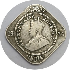 تصویر سکه هند انگلیس 2 آنه هند جرج پنجم انگلستان 