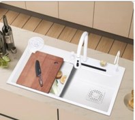 تصویر سینک ظرفشویی آبشاری ولومی سفید 