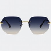 تصویر عینک آفتابی زنانه Tiffany مدل 3324 | فریم فلزی ریملس طلایی و نقره‌ای با لنز دودی و طلایی UV400 