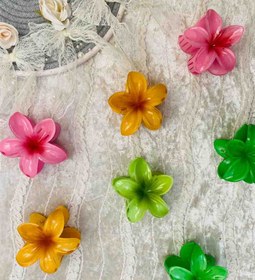 تصویر کلیپس مو زنانه مدل گل پلومریا 