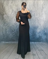 تصویر ماکسی یاسمن تا سایز 52 - آستین شاین 