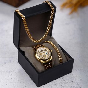 تصویر ست ساعت و نیم ست مردانه Paradise_Golden مدل 3695 