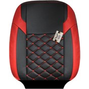 تصویر روکش صندلی خودرو سوشیانت مناسب ساینا و تیبا تمام چرم خرجکار قرمز مدل گندم 