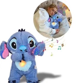 تصویر عروسک پمپی و تنفسی موزیکال مدل استیچ ارتفاع 27 سانتیمتر Toy Breathing Stitch Dolls Musical