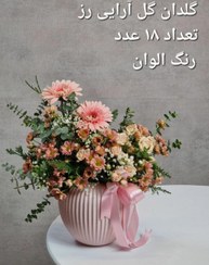 تصویر گلدان گل آرایی پلاستیکی مدل رز۱۸عددی قطر۲۰سانت ارتفاع۱۸سانت 