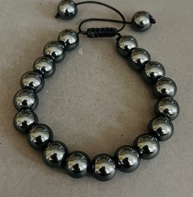 تصویر دستبند سنگ طبیعی حدید 