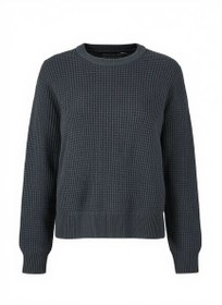 تصویر پلیور بافت زنانه زغالی مدل بافت وافل برجسته وارداتی - S 