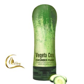 تصویر فوم پاک کننده و شستشوی صورت وجتا vegeta cos – حاوی عصاره خیار ساخت کره 