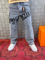 تصویر شلوار نیم بگ مردانه آبی RAF SIMONS مدل 020 