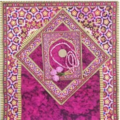 تصویر ست 3 تکه مخمل سجاده و جانماز و کیف صورتی - ارسال از 2 روز کاری دیگر 