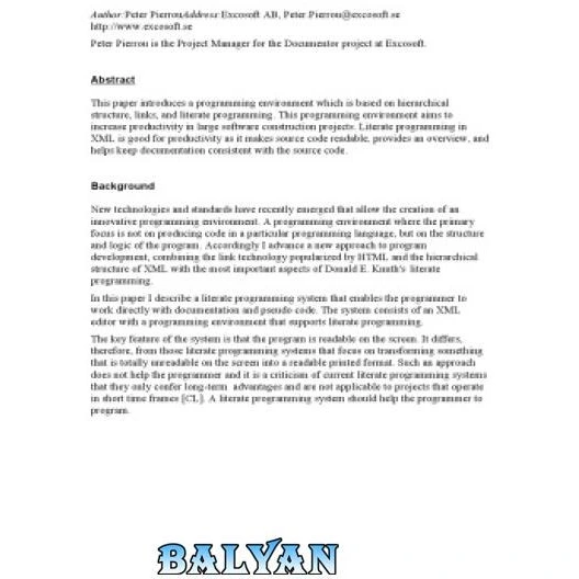 خرید و قیمت دانلود کتاب Literate programming in XML.Combining source ...