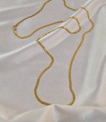 تصویر زنجیر شکم ماری طلایی استیل 