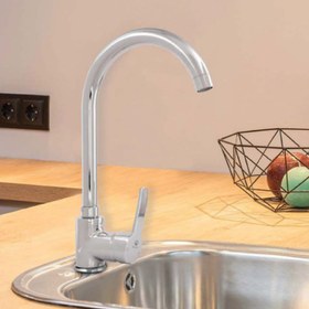 تصویر شیر ظرفشویی آشپزخانه شیبه مدل البرز - کروم Shibeh Sink Mixer Faucet