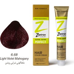 تصویر رنگ مو با پوشش دهی فوق العاده 6.68 Light Violet Mahogany ماهاگونی شرابی روشن زاویراکس 