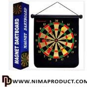 تصویر تخته دارت مغناطیسی ۱۵ اینچ دو رو با ۶ تیر آهنربایی 