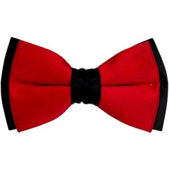 تصویر پاپیون بچگانه قرمز مشکی | دست‌دوز R&R 