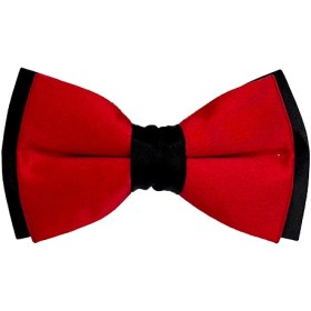 تصویر پاپیون بچگانه قرمز مشکی | دست‌دوز R&R 