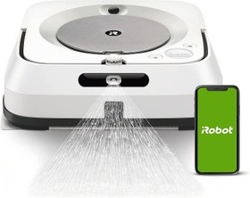 تصویر ربات تی زن iRobot مدل M6 Braava Jet سفید iRobot Braava Jet M6 (6110) Ultimate Robot Mop- Wi-Fi Connected, Precision Jet Spray, Smart Mapping, Works with Alexa, Ideal for Multiple Rooms, Recharges and Resumes, White