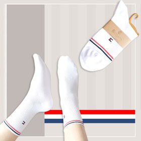 تصویر جوراب نیم ساق مردانه طرح تامی بوگارو‎ - سفید Men's socks designed by Tommy Bogaro