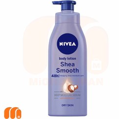 تصویر لوسیون بدن پمپی نیوآ NIVEA مدل Shea Smooth حاوی شی باتر 400 میل 