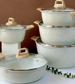 تصویر سرویس قابلمه گرانیتی کف چدن گریبلون آلمان 