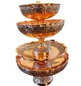 تصویر ظروف مسی پذیرایی مدل رز گل 