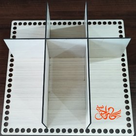 تصویر کفی تریکو بافی قفسه دار چوبی مربع سایز 30*30 کد 202 