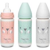 تصویر شیشه شیر طلقی 360 میل طرح گربه سواوینکس - سبز Suavinex