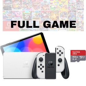 تصویر Nintendo Switch OLED Model - White - FULL GAME خرید نینتندو سوییچ مدل OLED - سفید - کپی خور به همراه رم ۵۱۲ و بازی