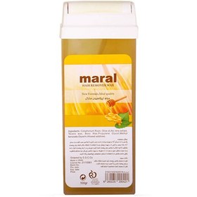 تصویر موم وکس گرم عسلی خشابی مناسب موی نرمال 100 گرمی مارال Maral Hair Remover Warm Wax For Normal Hair