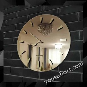 تصویر ساعت آینه ای طلایی 